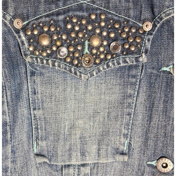 Vintage Western Cowgirl Festival Parasuco Studded Denim Women's Jacket - Picture 8 of 17